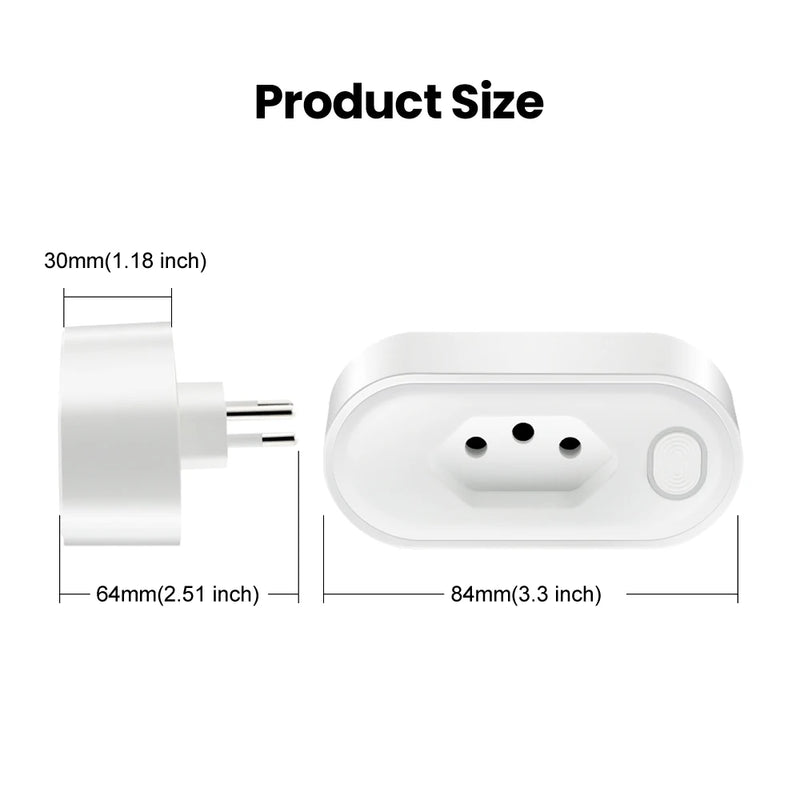 Tomada Inteligente Tuya Socket WiFi/Zigbee 16A/20A, Controle de Voz, Funciona com Alexa, Google Home